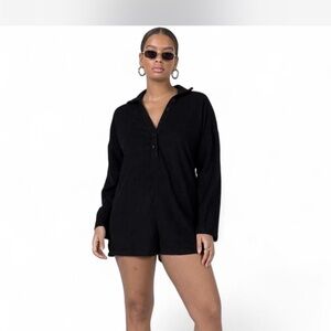 Princess Polly Black Long Sleeve Romper